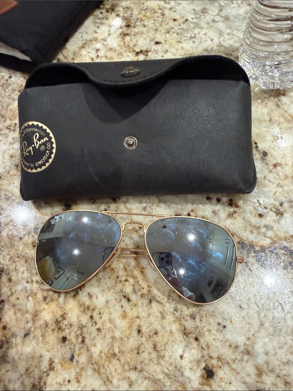 Ray-Ban Women’s Gold Frame Aviator Sunglasses with Gray Mirrors